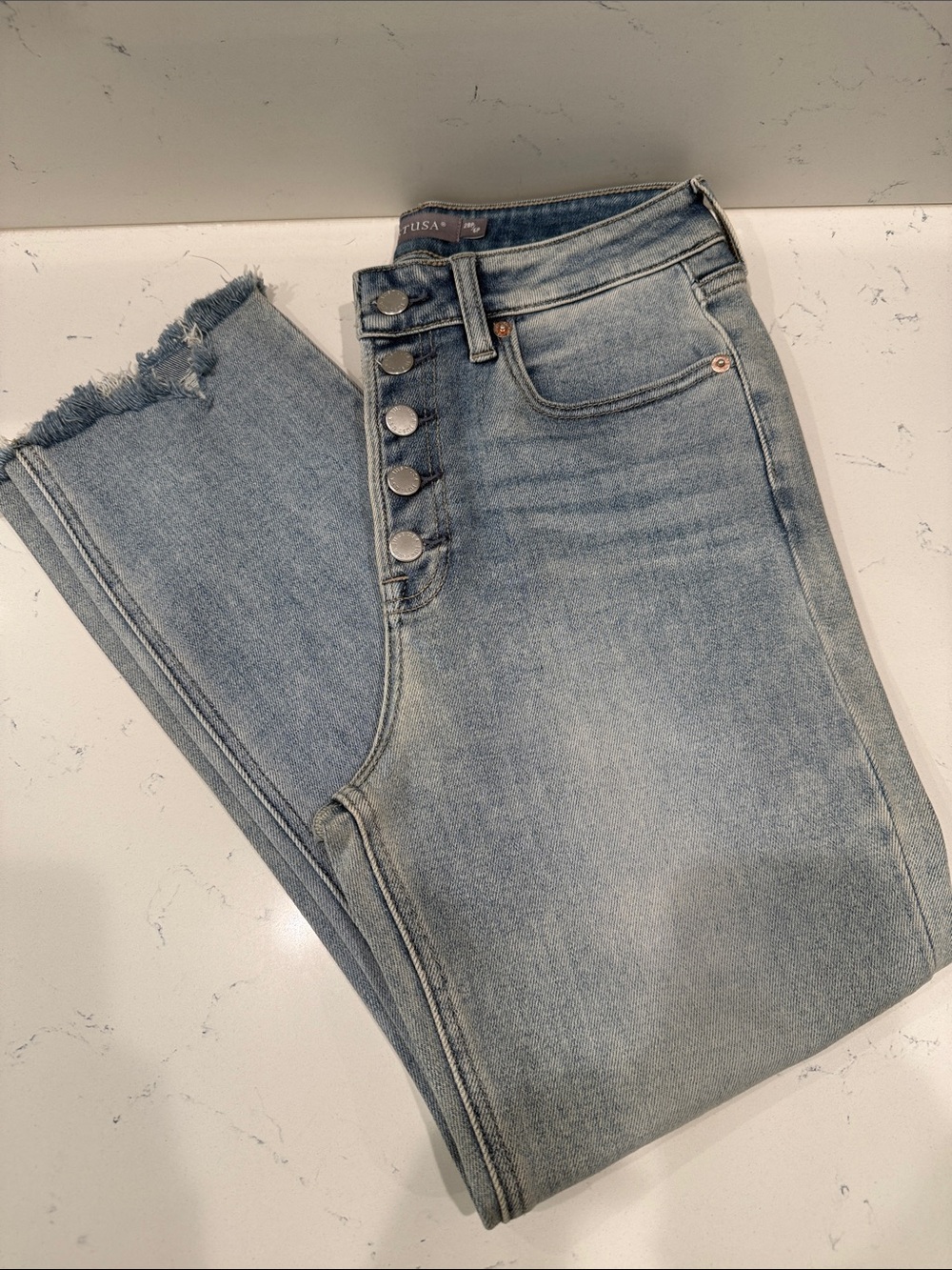NWOT!!! Just USA Light Blue High-Rise Button-Fly Jeans